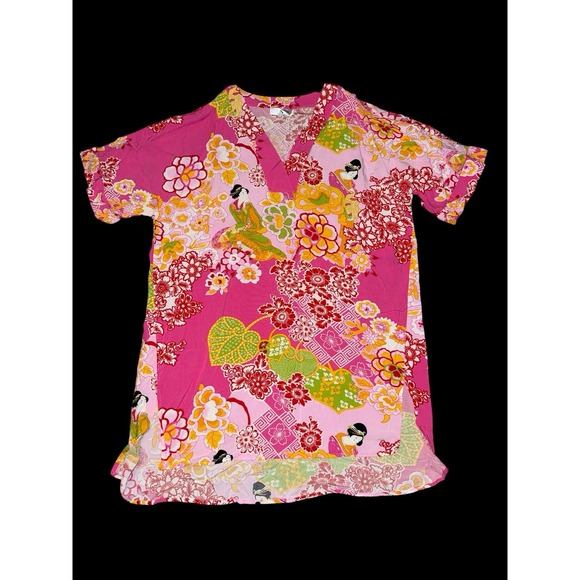 Natori Other - Natori Kaftan Caftan Dress Small Pink‎ Geisha Floral Garden Vneck Lounge House N